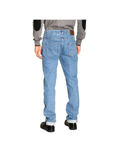 Shop Fay Jeans Slim Stretch Light Used Jeans With Bull Pockets In Stone Washed