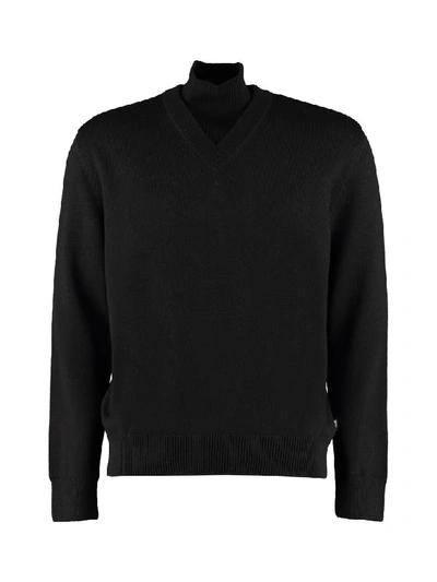 Shop Hugo Boss B-curator Virgin Wool Sweater In Black