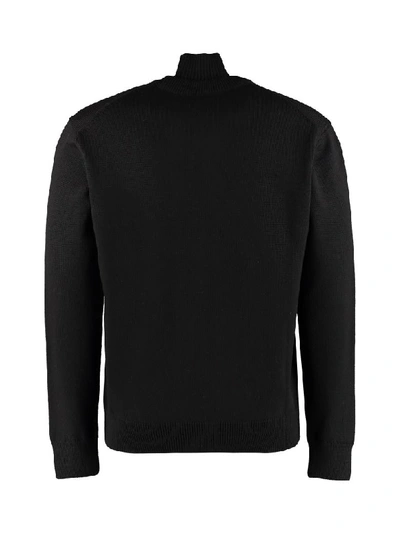 Shop Hugo Boss B-curator Virgin Wool Sweater In Black