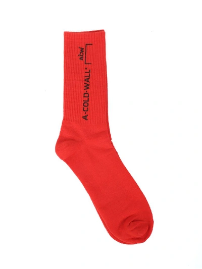 Shop A-cold-wall* A Cold Wall Red Design Socks