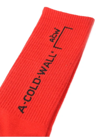 Shop A-cold-wall* A Cold Wall Red Design Socks