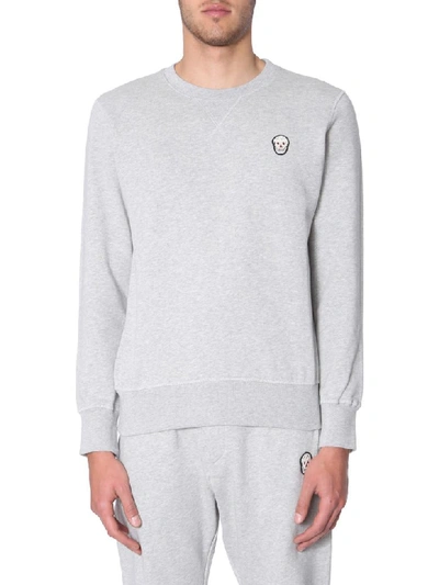 Shop Alexander Mcqueen Skull Patch Sweatshirt In Grigio