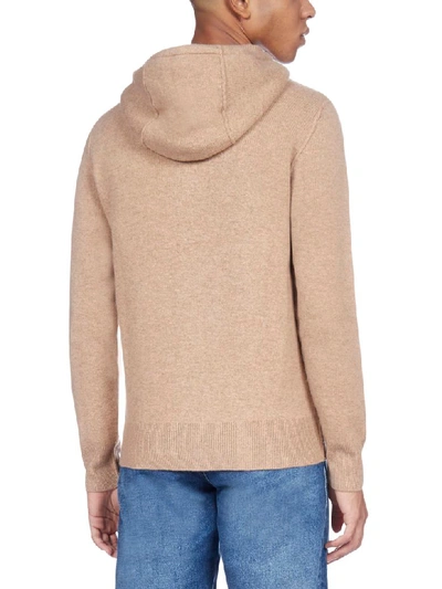 Shop Burberry Lindley Cashmere Sipped Fleece In Pale Coffee