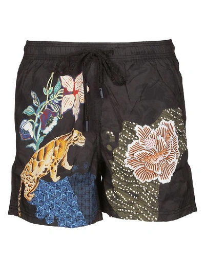 Shop Etro Jungle Print Swim Shorts