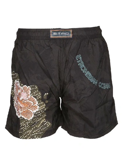 Shop Etro Jungle Print Swim Shorts