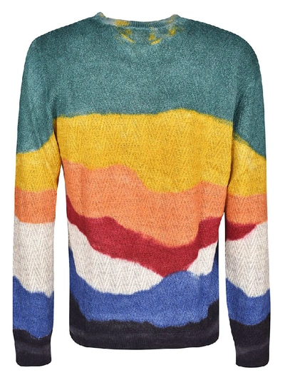 Shop Missoni Long Sleeve Crew Neck Sweater In Multicolor