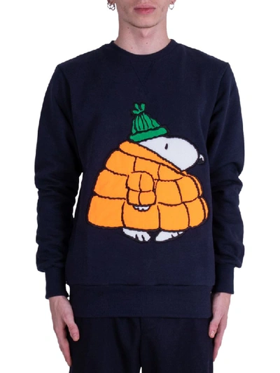 Shop Lc23 Snoopy Down Jacket Sweatshirt In Blu