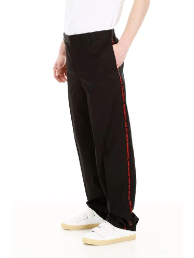 Shop Burberry Trousers With Quotes In Black (black)