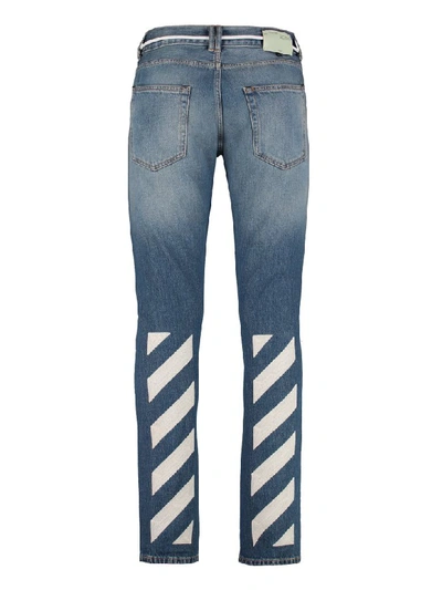 Shop Off-white 5-pocket Slim Fit Jeans In Denim