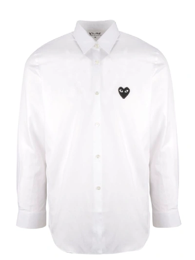 Shop Comme Des Garçons Play Play Heart Patch Shirt In White