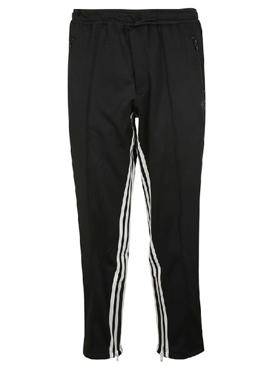 Shop Y-3 Cropped Track Pants In Black/ecru