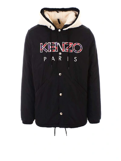 Shop Kenzo Logo Parka In Black