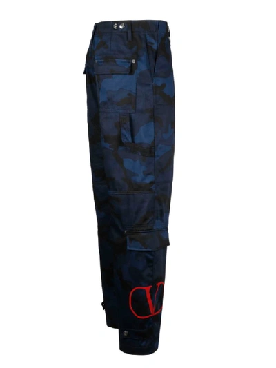 Shop Valentino Trousers In Blue