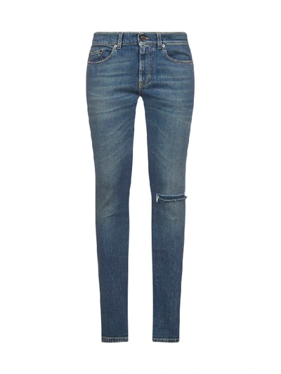 Shop Saint Laurent Jeans In Deep Vintage Blue