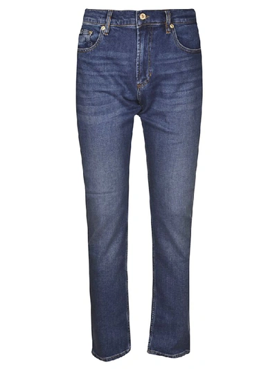 Shop Versace Jeans Couture Cropped Jeans In Indigo