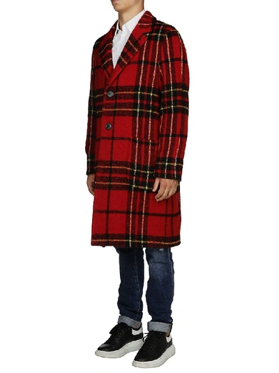 Shop Etro Red Check Coat