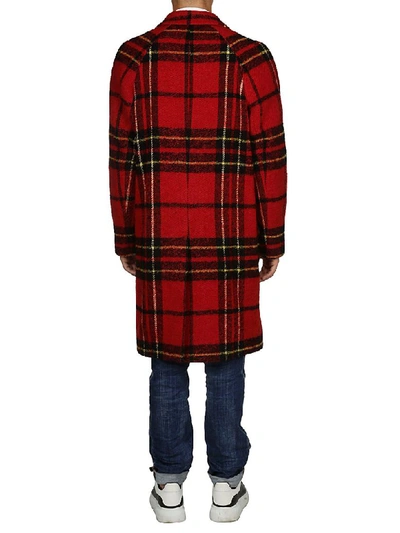 Shop Etro Red Check Coat