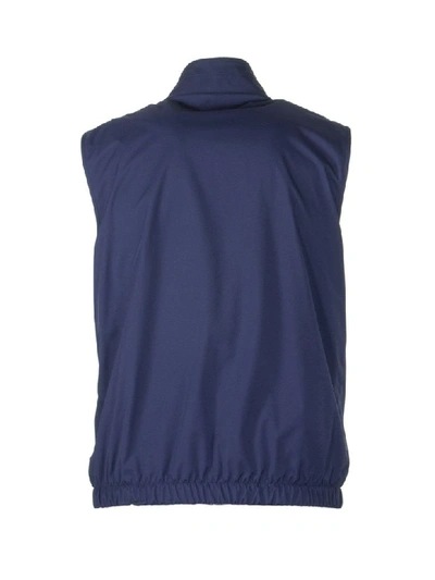 Shop Loro Piana Gilet Reversible Cotton And Silk Jacket In Wind Blue/dark