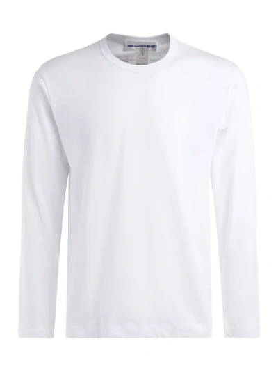 Shop Comme Des Garçons Shirt Comme Des Garçons T-shirt Long Sleeve Shirt In White Cotton In Bianco