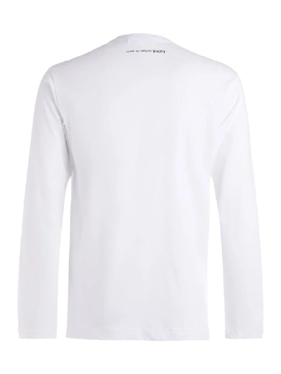 Shop Comme Des Garçons Shirt Comme Des Garçons T-shirt Long Sleeve Shirt In White Cotton In Bianco