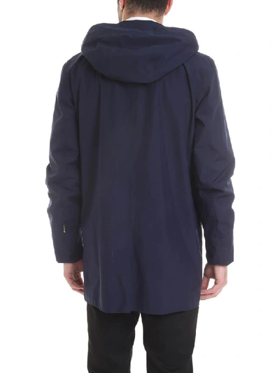 Shop Woolrich Raincoat Dh Carcoat In Blue