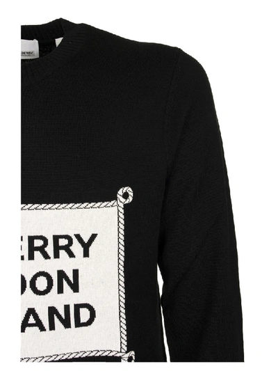 Shop Burberry Rigging Intarsia Merino Wool Sweater In Black