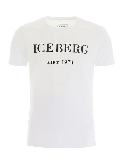 Shop Iceberg T-shirt With Embroidered Logo In Bianco Ottico (white)