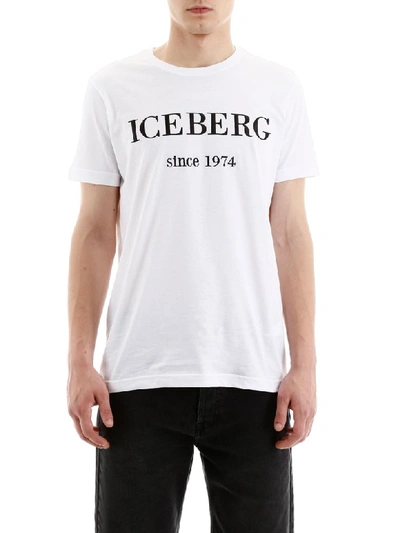 Shop Iceberg T-shirt With Embroidered Logo In Bianco Ottico (white)