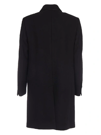 Shop Dondup Black Wool And Cachmere Blend Coat