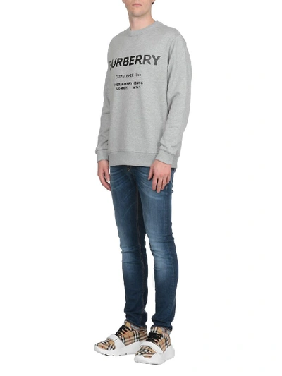 Shop Burberry Martlety Sweatshirt In Pale Grey Melange