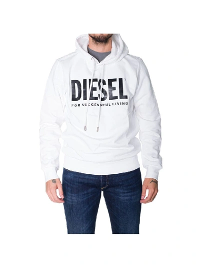 Shop Diesel Cotton Sweatshirt In White