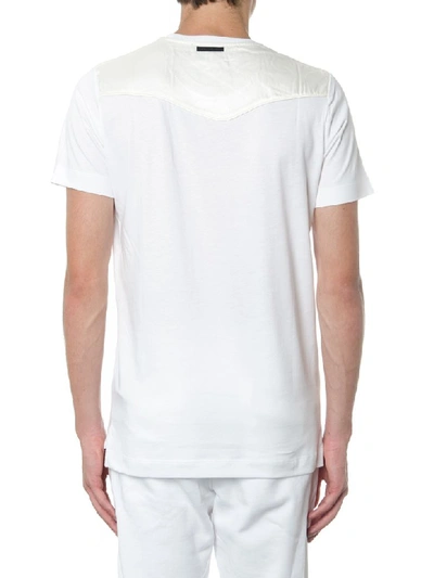 Shop Diesel Black Gold White Cotton T Shirt With Shoulders Detail