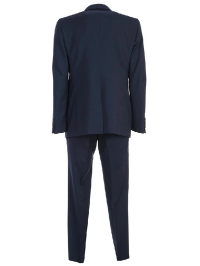 Shop Lanvin Natural Stretch Canvas Suit In Blue