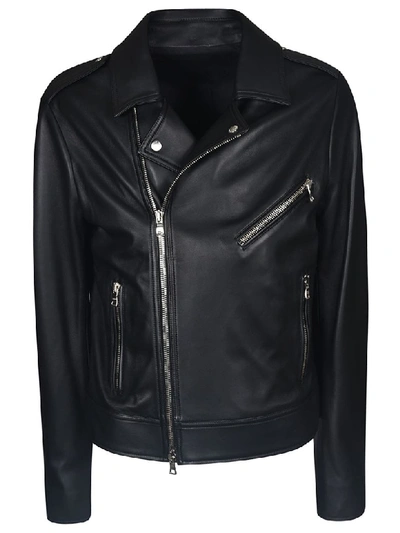 Shop Balmain Classic Biker Jacket In Black