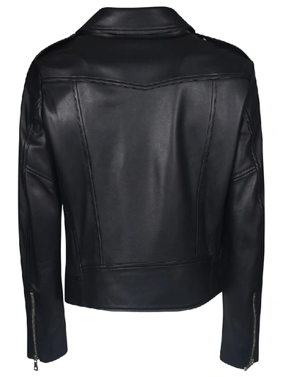 Shop Balmain Classic Biker Jacket In Black