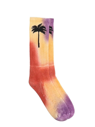 Shop Palm Angels Socks In Multicolor Cotton