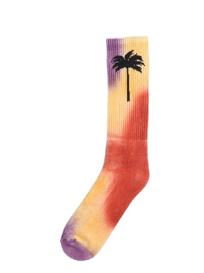 Shop Palm Angels Socks In Multicolor Cotton