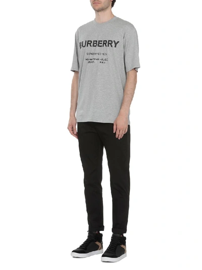 Shop Burberry Murs T-shirt In Pale Grey Melange