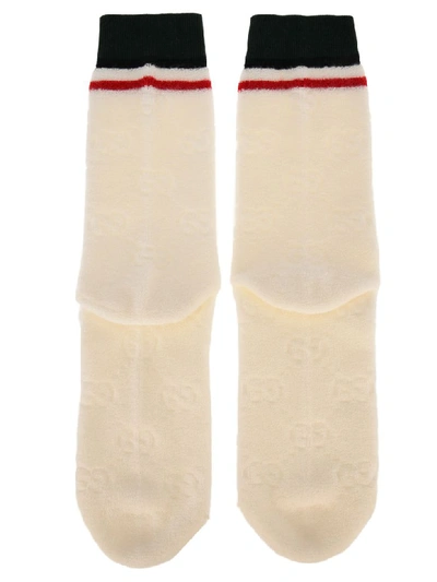 Shop Gucci Gg Socks In Off-white