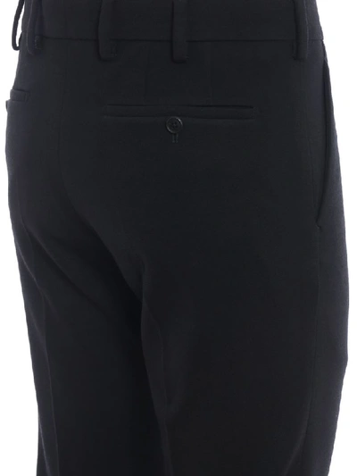 Shop Prada Trousers Wool In Nero