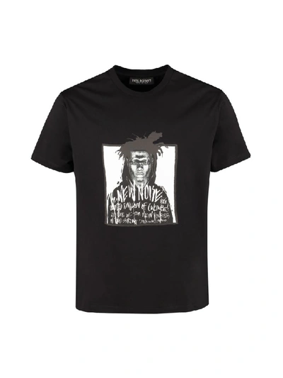 Shop Neil Barrett Printed Short Sleeve Cotton T-shirt - James Tran X  In Black