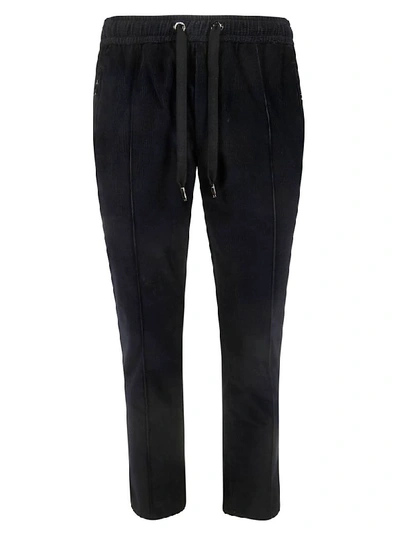 Shop Dolce & Gabbana Pleated Detail Track Pants In Blue