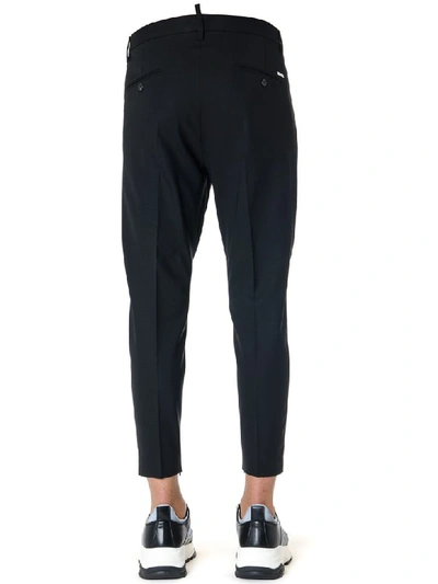 Shop Dsquared2 Black Wool Tailored Trousers
