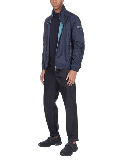 Shop Prada Piuma-nylon Jacket In Navy + Avio