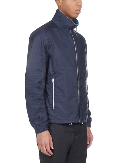 Shop Prada Piuma-nylon Jacket In Navy + Avio