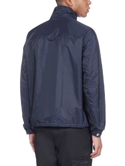 Shop Prada Piuma-nylon Jacket In Navy + Avio