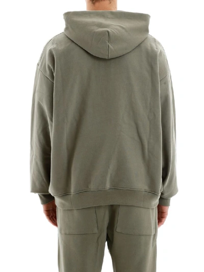 Shop Fear Of God Henley Hoodie In Army Green (green)