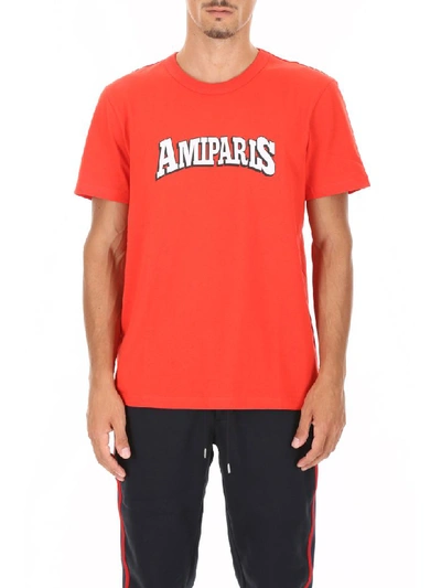 Shop Ami Alexandre Mattiussi Printed T-shirt In Red