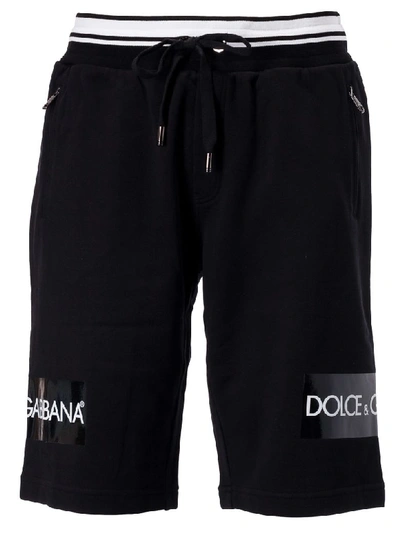 Shop Dolce & Gabbana Logo Print Shorts In Nero