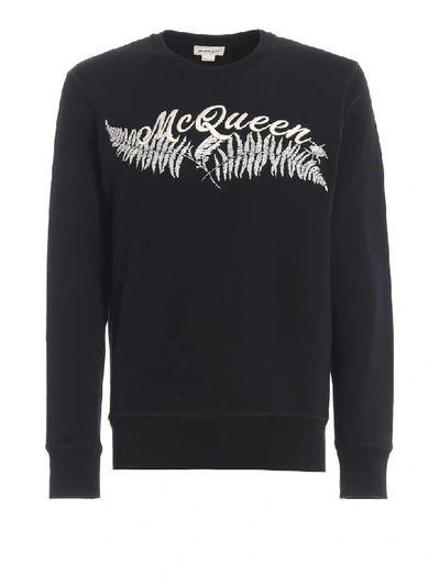 Shop Alexander Mcqueen Fern Logo Sweatshirt In Black/mix